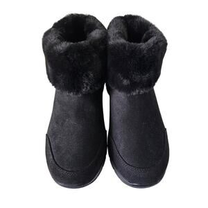 Skechers x Martha Stewart Easy Going Comfy Cool Boots Sz 8 Microsuede Black